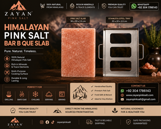 Himalayan Pink Salt BBQ Slab with Stainless Steel Tray