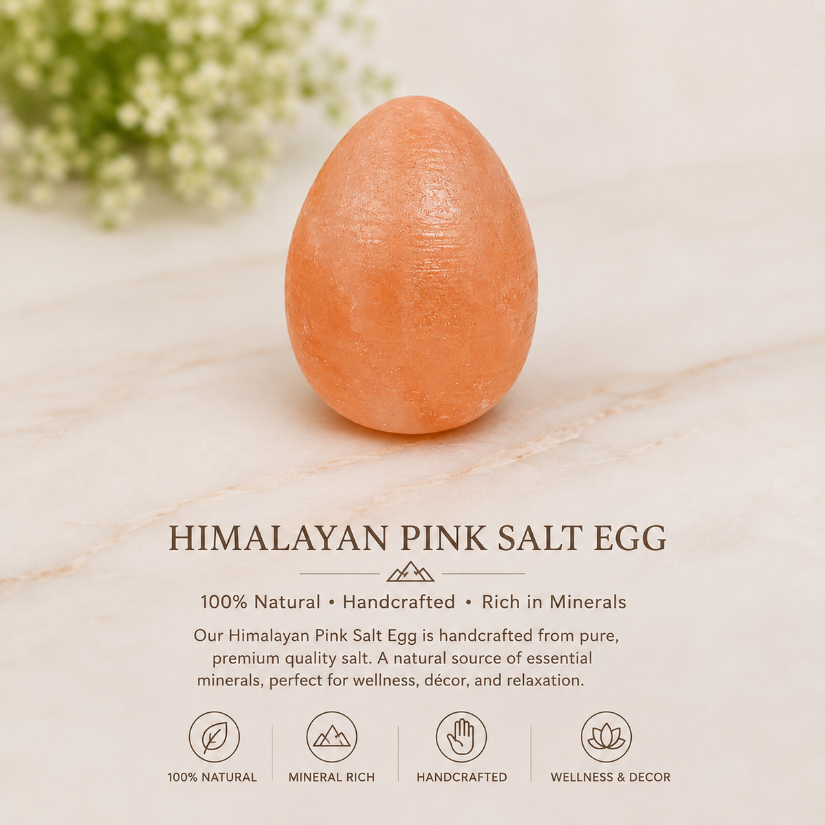Himalayan Pink Salt Egg — Natural Décor Piece