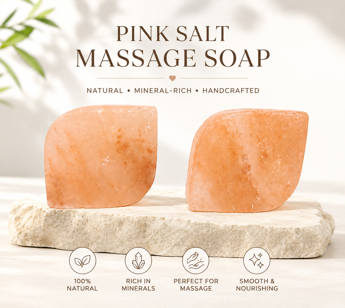 Himalayan Pink Salt Massage Soap – 350g Natural Exfoliating Bar