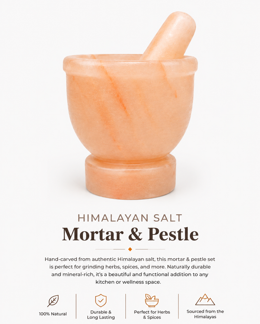 Himalayan Salt Mortar & Pestle – Natural Stone Spice Grinder (2.5 kg)