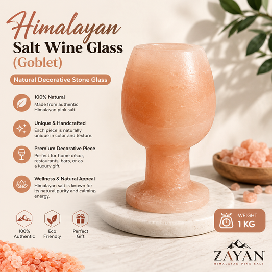 Himalayan Salt Wine Glass (Goblet) – Natural Decorative Stone Glass (1 kg)