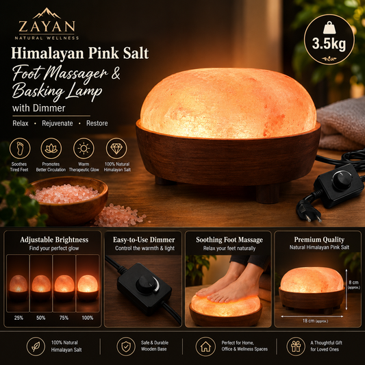 Himalayan Pink Salt Foot Massager & Basking Lamp with Dimmer, 3.5kg