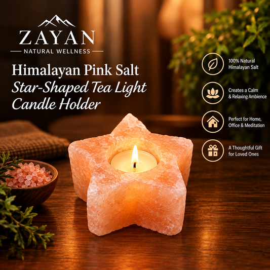 Himalayan Pink Salt Star-Shaped Tea Light Candle Holder, 1kg