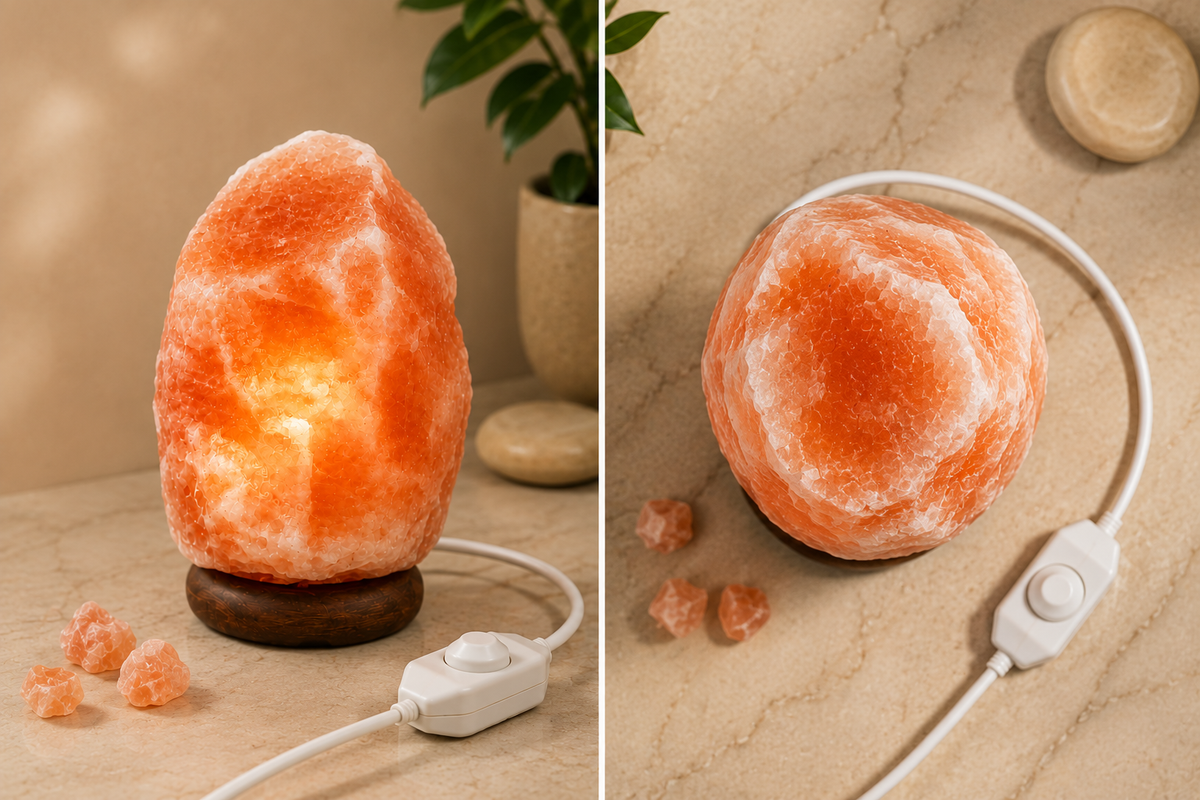 Himalayan Pink Salt Lamp with Wooden Base – Natural Crystal (2-3 kg)