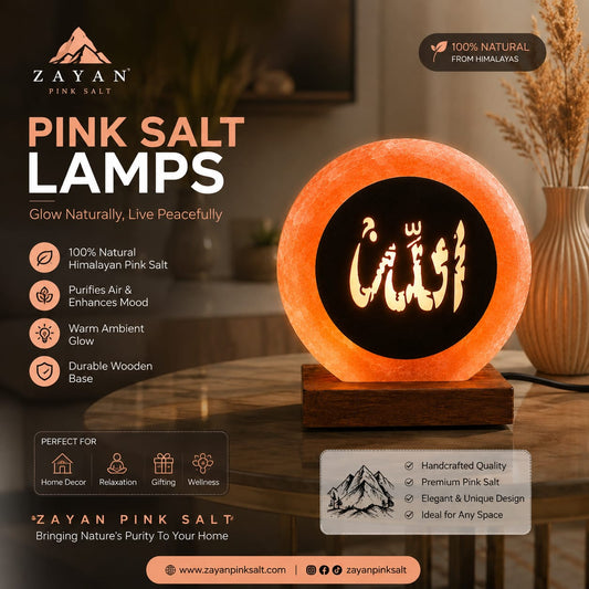 Himalayan Pink Salt Calligraphy Lamp – Premium Home Décor