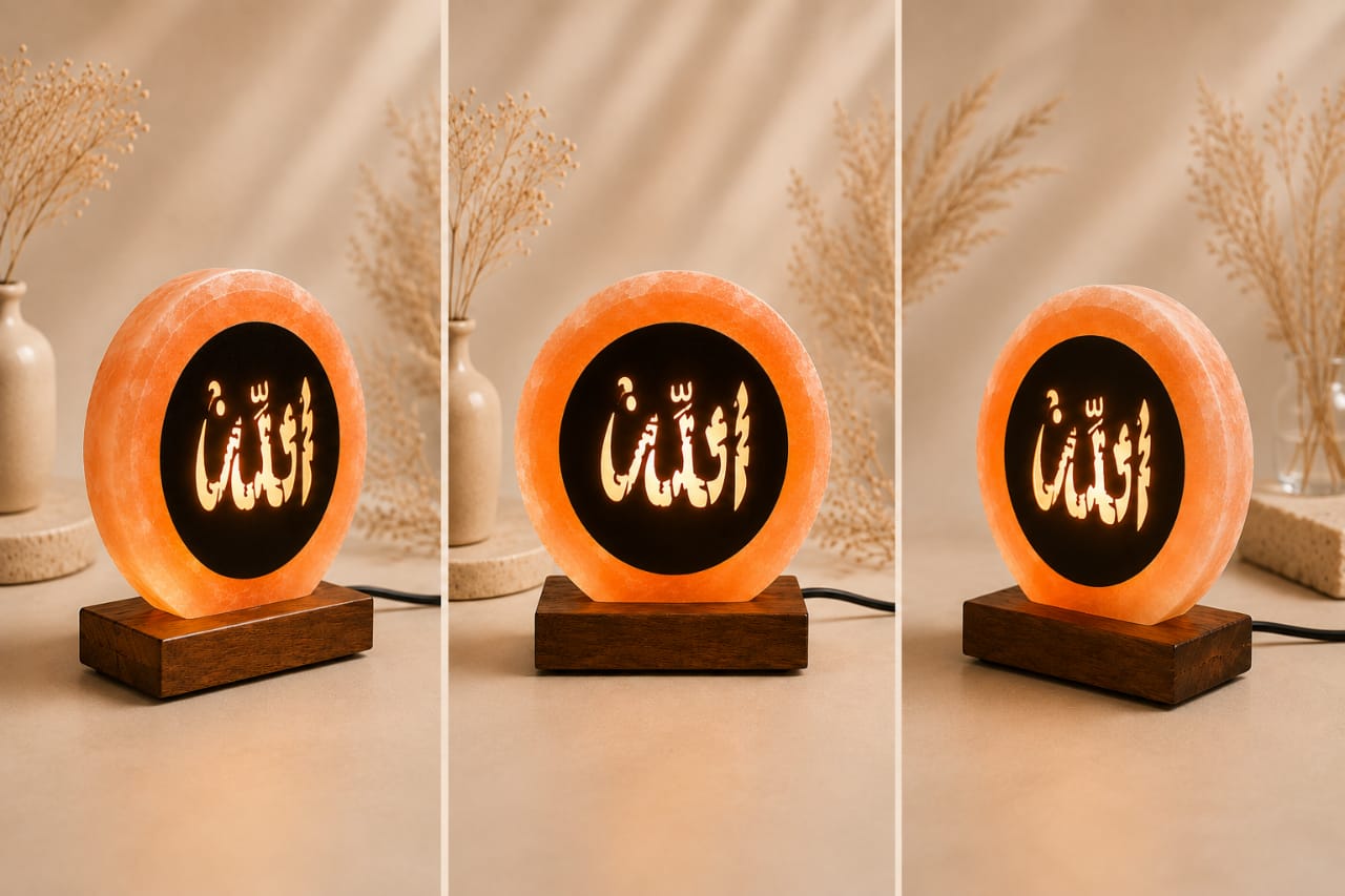 Himalayan Pink Salt Calligraphy Lamp – Premium Home Décor