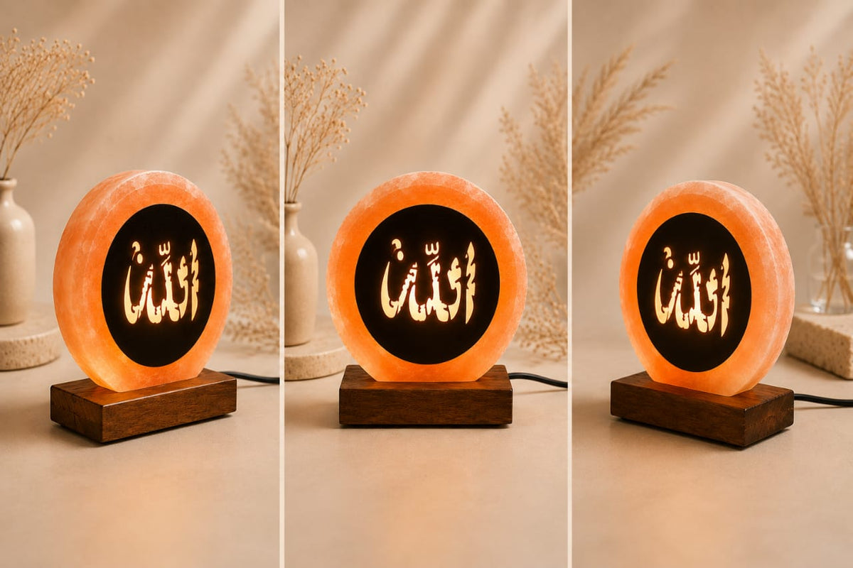Himalayan Pink Salt Calligraphy Lamp – Premium Home Décor